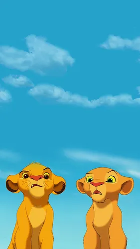 Симба И Нала Обои на телефон пара желтых чучел животных
