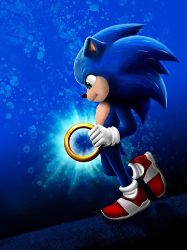 Соник Обои на телефон мультипликационный персонаж с синими волосами и красными туфлями