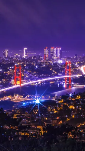Турция Обои на телефон город в ночное время