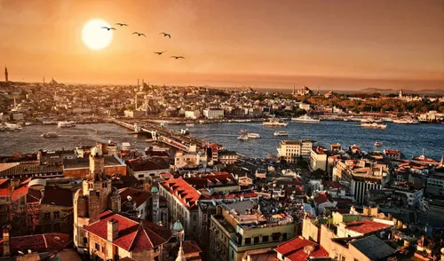 Турция Обои на телефон город с лодками