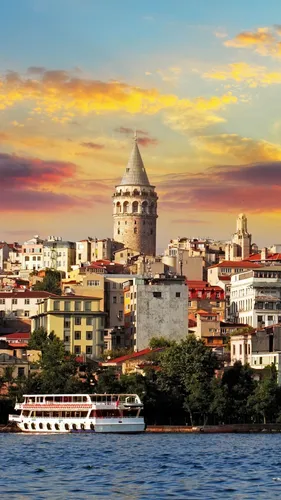 Турция Обои на телефон город с башней