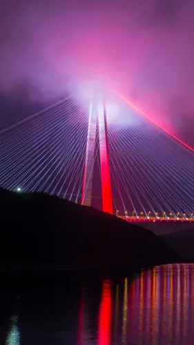 Турция Обои на телефон мост с огнями ночью