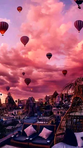 Турция Обои на телефон воздушные шары в небе