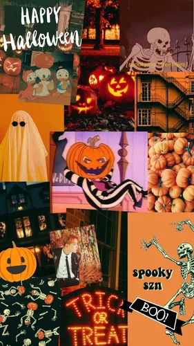 Джангкук, Хэллоуинские Обои на телефон коллаж из различных предметов