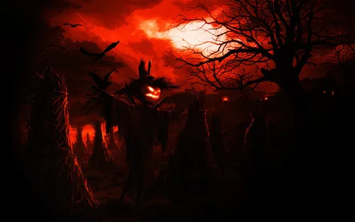 Хэллоуинские Обои на телефон лес ночью