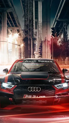 Audi Rs6 Обои на телефон красный автомобиль, припаркованный в здании
