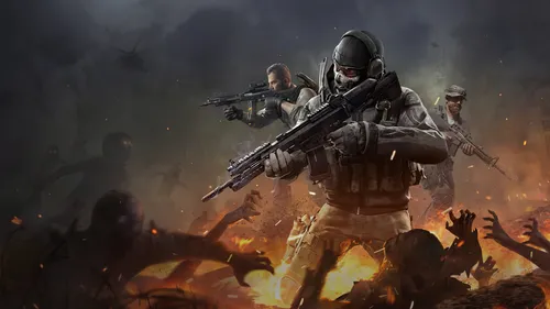 Call Of Duty Обои на телефон мужчина в одежде, держащий пистолет перед группой людей