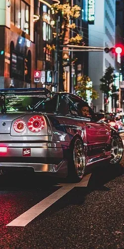 Nissan Skyline R34 Обои на телефон автомобиль на улице