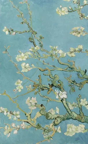 Ван Гог Обои на телефон синий цветочный фон