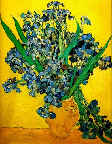 Ван Гог Обои на телефон картина вазы с голубыми цветами