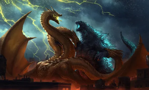 Годзилла Обои на телефон дракон с крыльями и острыми зубами