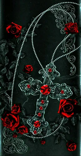 Готические Обои на телефон ожерелье с розами