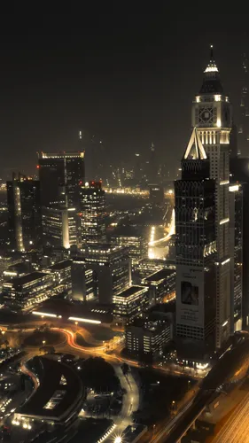 Дубай Обои на телефон город в ночное время