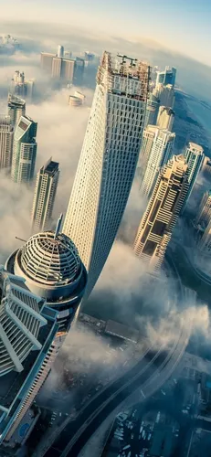 Дубай Обои на телефон вид на город под высоким углом