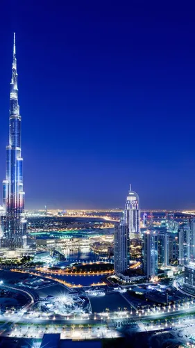 Дубай Обои на телефон город с высокими зданиями