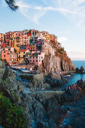Италия Обои на телефон город на скале