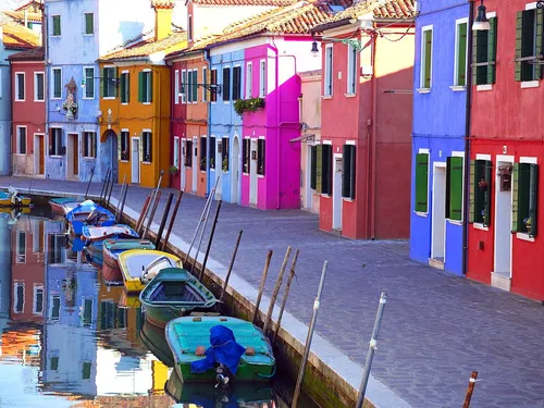 Италия Обои на телефон лодки в канале