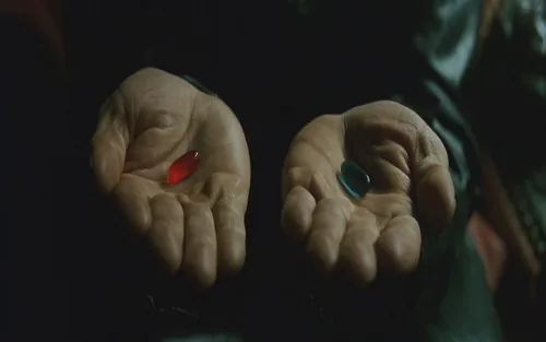 Матрица Обои на телефон рука человека с красной таблеткой в ней