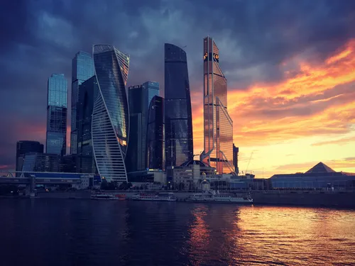 Москва Сити Обои на телефон рисунок