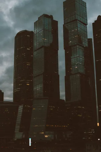 Москва Сити Обои на телефон группа высотных зданий