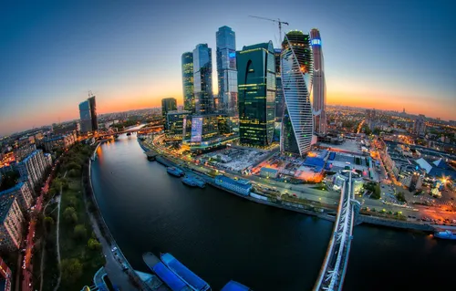 Москва Сити Обои на телефон город с высокими зданиями и рекой
