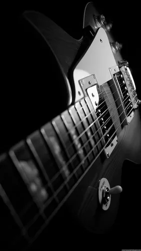 Музыкальные Обои на телефон черно-белая фотография гитары