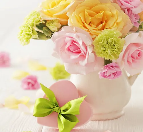 Нежные Цветы Обои на телефон ваза с цветами