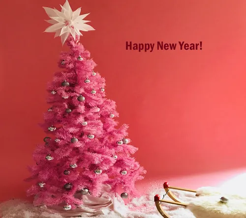 Новогодняя Елка Обои на телефон розовое дерево с белыми цветами