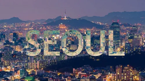 Корея Обои на телефон город с огнями ночью