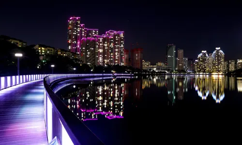 Корея Обои на телефон городской пейзаж ночью