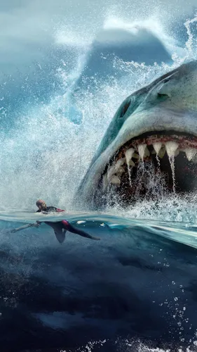 Акула Обои на телефон человек, плавающий в воде рядом с большим китом