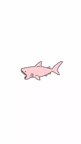 Акула Обои на телефон розовый и черный мультипликационный персонаж