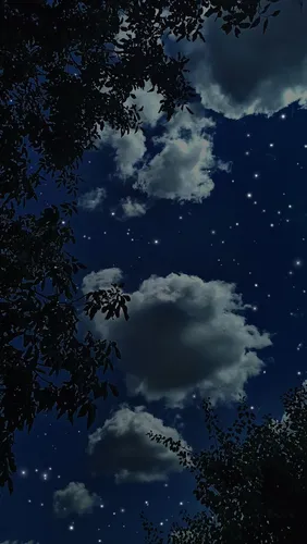 Ночь Обои на телефон голубое небо с облаками