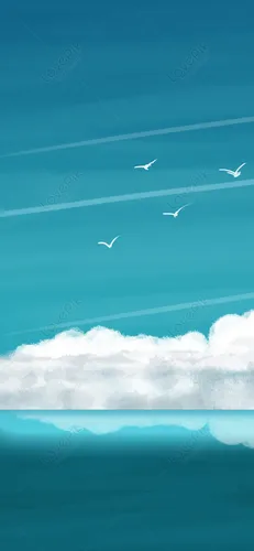 Море Обои на телефон группа птиц, летающих в небе