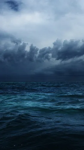 Океан Обои на телефон водоем с облаками над ним