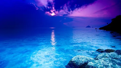 Океан Обои на телефон водоем со скалами и пляж с закатом