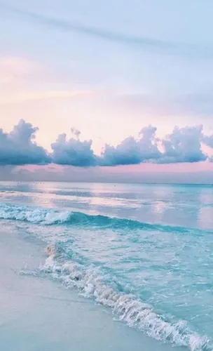 Океан Обои на телефон пляж с волнами и облаками