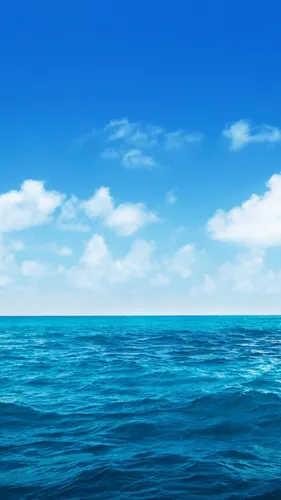 Океан Обои на телефон водоем с голубым небом и облаками