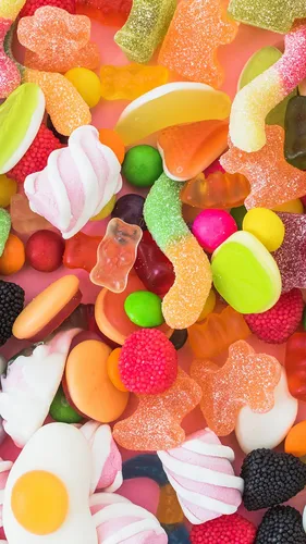 С Едой Обои на телефон куча разноцветных конфет