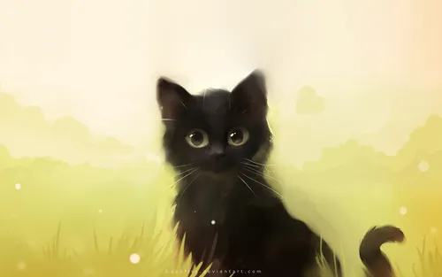 С Кошками Обои на телефон черная кошка смотрит вверх