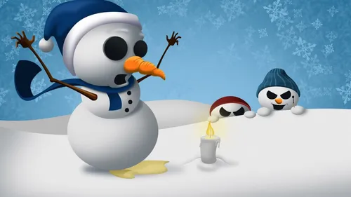 Олаф Обои на телефон снеговик с парой снеговиков и парой маленьких снеговиков