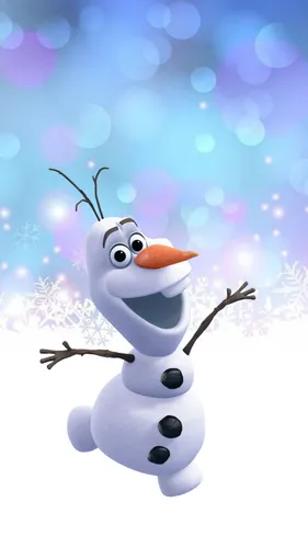 Олаф Обои на телефон снеговик с синим фоном