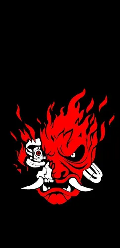 Панк Обои на телефон красно-черный логотип