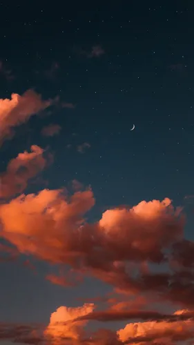 Эстетические Обои на телефон звездное ночное небо с облаками