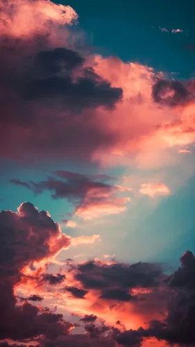 Эстетические Обои на телефон красочное небо с облаками