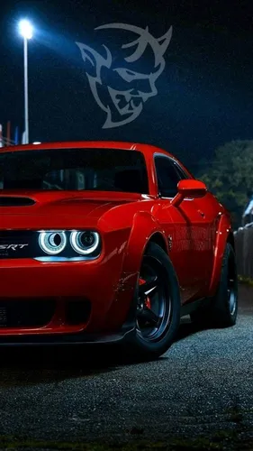 Dodge Challenger Обои на телефон красный спортивный автомобиль