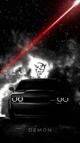 Dodge Challenger Обои на телефон автомобиль с красным светом