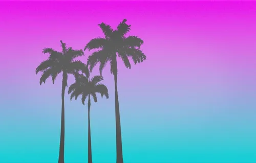 Hotline Miami Обои на телефон пара пальм на розовом фоне