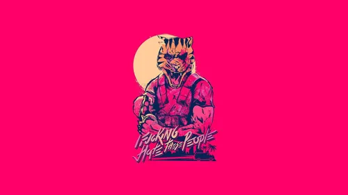 Hotline Miami Обои на телефон красно-белый флаг