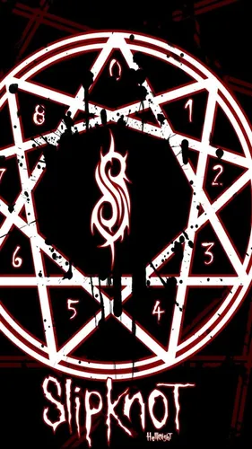 Slipknot Обои на телефон вывеска с красно-белым рисунком